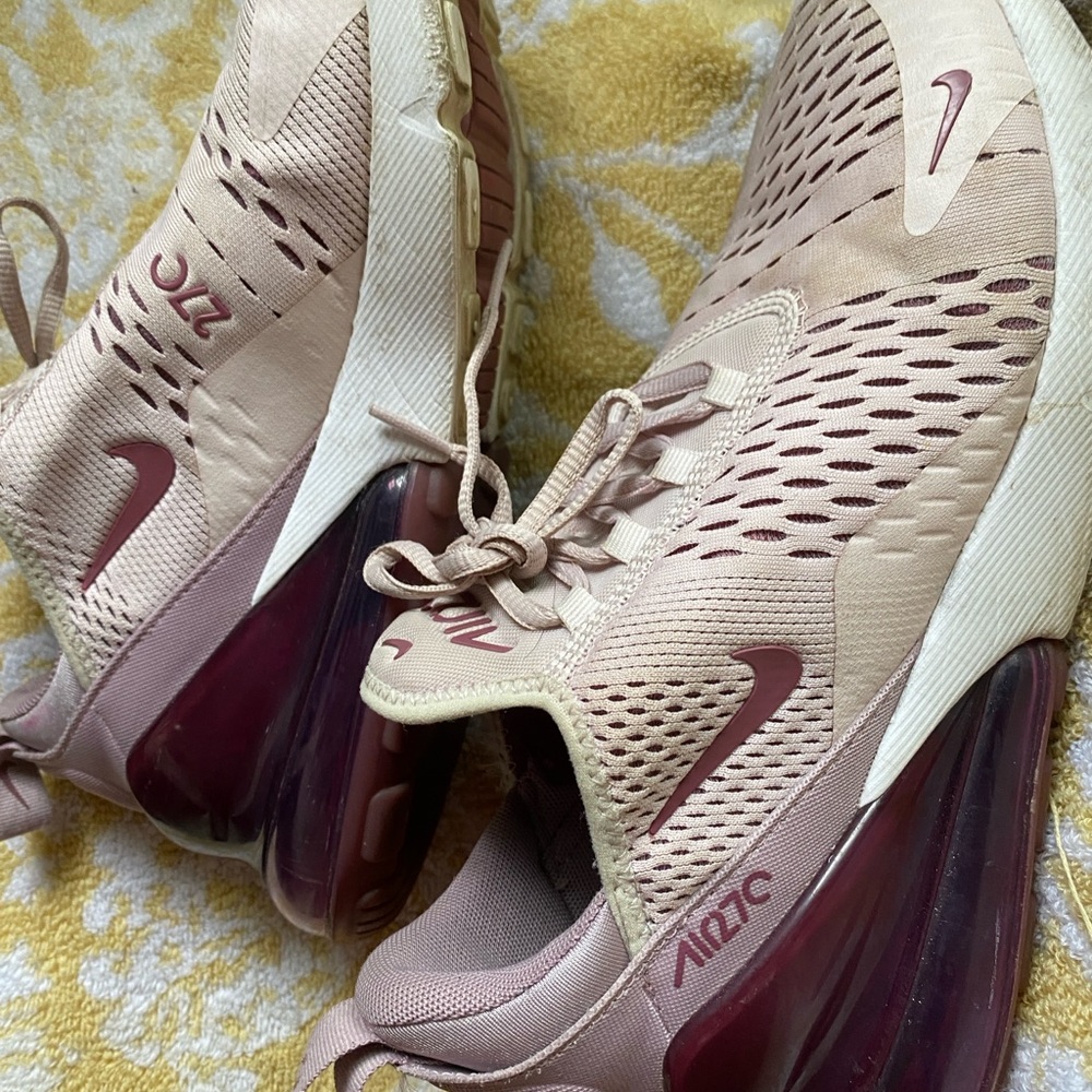 Nike Cream and Brown Sneakers with Breathable Mesh